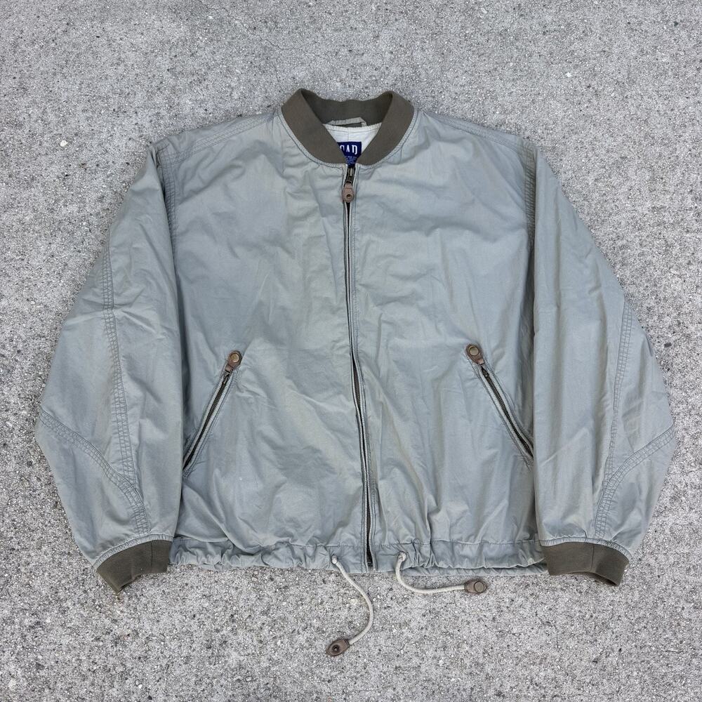 Vintage 90s Gap Sage Green Bomber Jacket XL Kanye West RARE